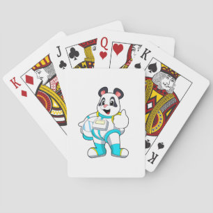 Jeu De Cartes Panda en astronaute avec costume