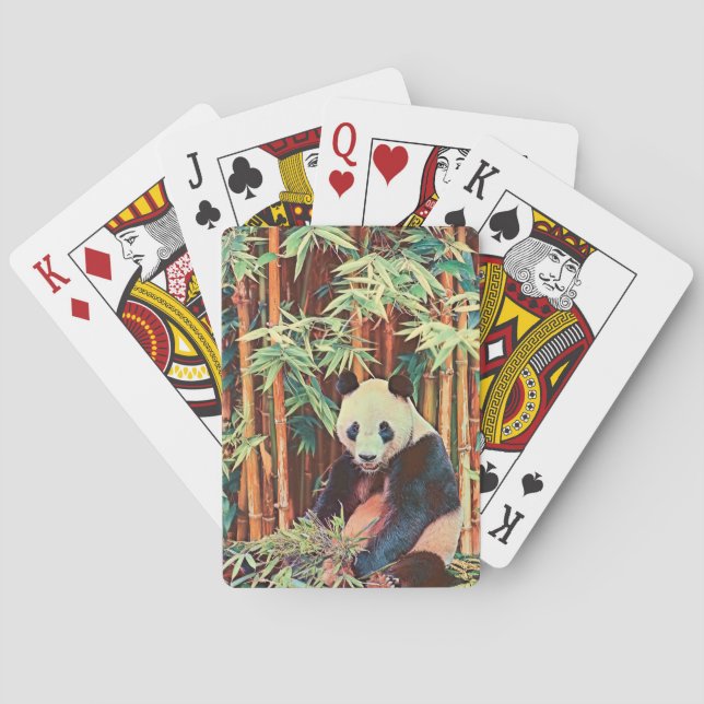 Jeu De Cartes Panda en bambou (dos)