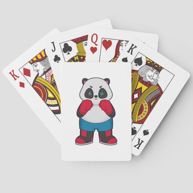 Jeu De Cartes Panda en boîte avec gants de boxe (dos)