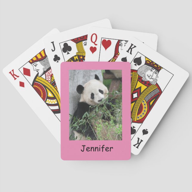 Jeu De Cartes Panda Géant Cute, Arrière - plan Rose, Jouer Des C (dos)