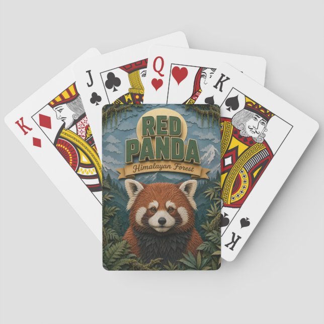 Jeu De Cartes Panda roux Forêt himalayenne POPCUT (dos)