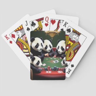 Jeu De Cartes Pandas jouant au poker