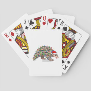 Jeu De Cartes Pangolin de Noël Manis Chapeau de Père Noël Vacan