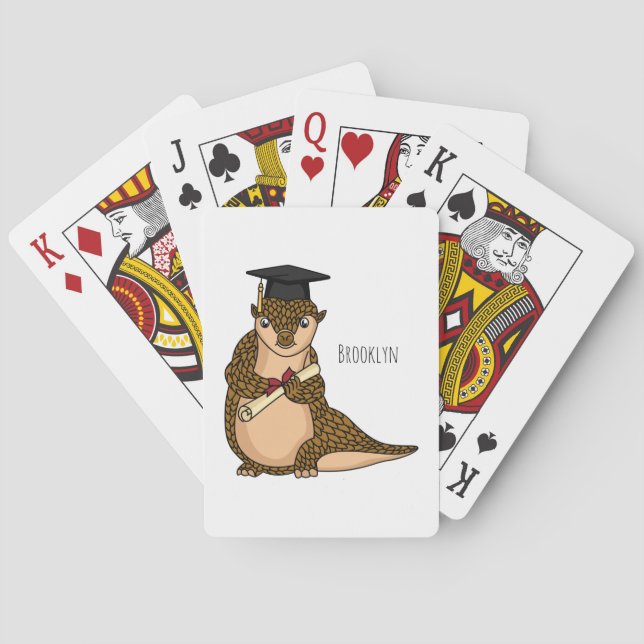 Jeu De Cartes Pangolin mignon diplômé dessin animé (dos)