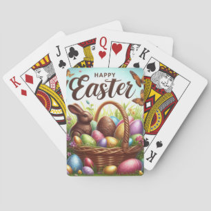 Jeu De Cartes Panier de Pâques coloré, Joyeux avec oeufs
