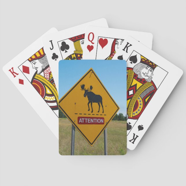 Jeu De Cartes Panneau d'avertissement d'orignal (dos)