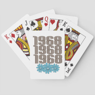 Jeu De Cartes Panneau de Paix 1968 Aqua Hippie Flower Power