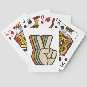 Jeu De Cartes Panneau de Paix Rétro V Doigts Vintage 60s les ann