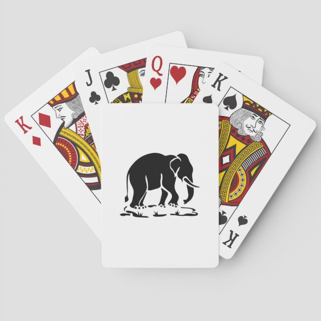 Jeu De Cartes Panneau de trekking des éléphants asiatiques devan (dos)