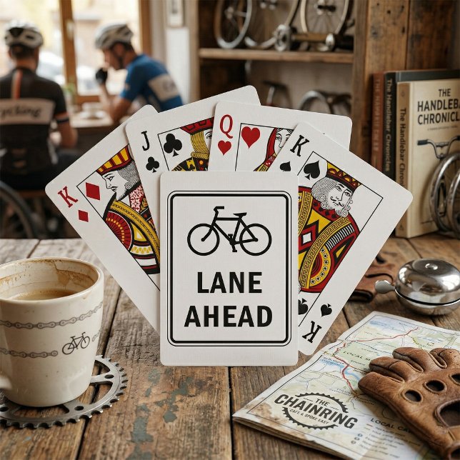 Jeu De Cartes Panneau de voie devant Cyclisme Sécurité routière (Créateur téléchargé)
