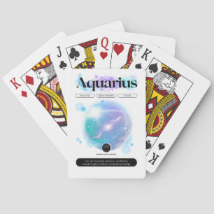 Jeu De Cartes Panneau moderne Zodiac Aquarius Citation Air Eleme