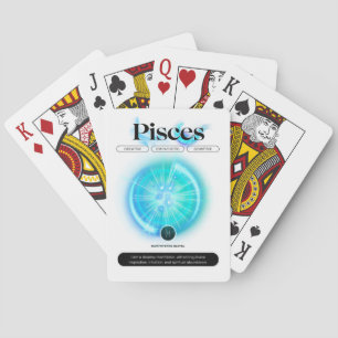 Jeu De Cartes Panneau moderne Zodiac PIsces Quote d'eau Élément
