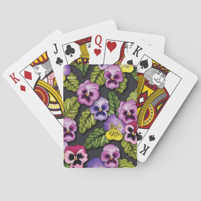 Jeu De Cartes Pansies Floral Playing Cartes (dos)