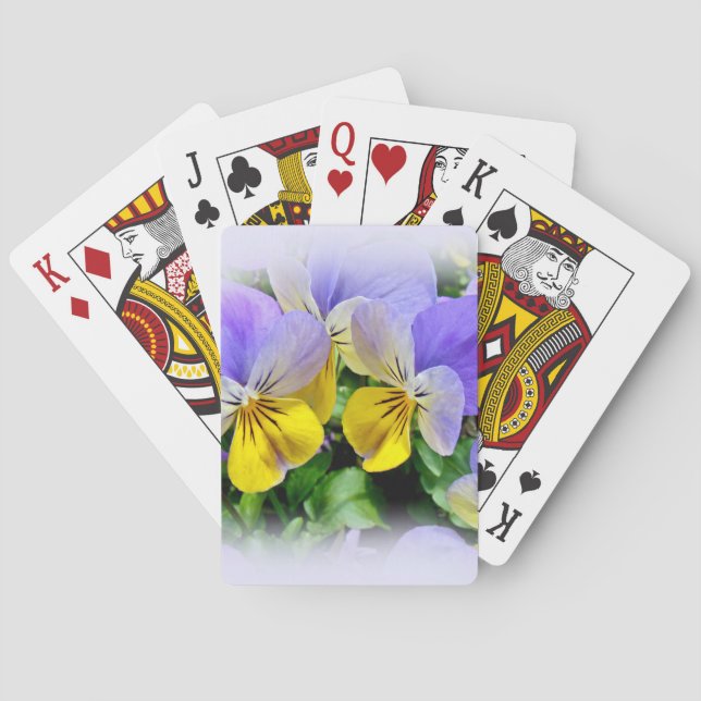 Jeu De Cartes Pansies jaune et violet (dos)