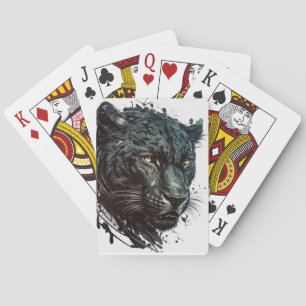 Jeu De Cartes Panther Portrait Animal Peinture Faune En Plein Ai