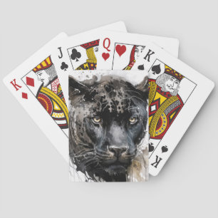 Jeu De Cartes Panther Portrait Animal Peinture Faune En Plein Ai