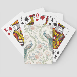Jeu De Cartes Paon Élégant Floral Vintage (1)