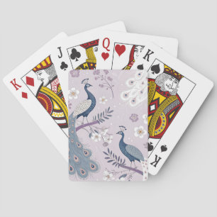 Jeu De Cartes Paon Élégant Floral Vintage (11)