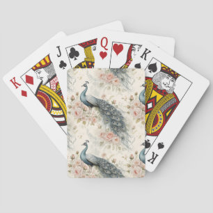 Jeu De Cartes Paon Élégant Floral Vintage (2)