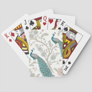 Jeu De Cartes Paon Élégant Floral Vintage (4)