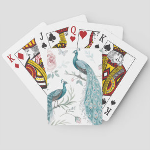 Jeu De Cartes Paon Élégant Floral Vintage (8)