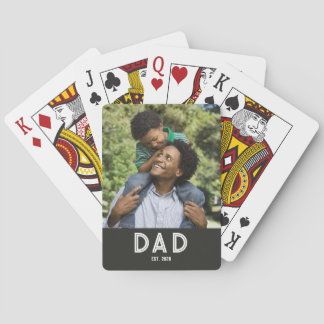 Jeu De Cartes Papa a établi un cadeau photo noir pour la fête de