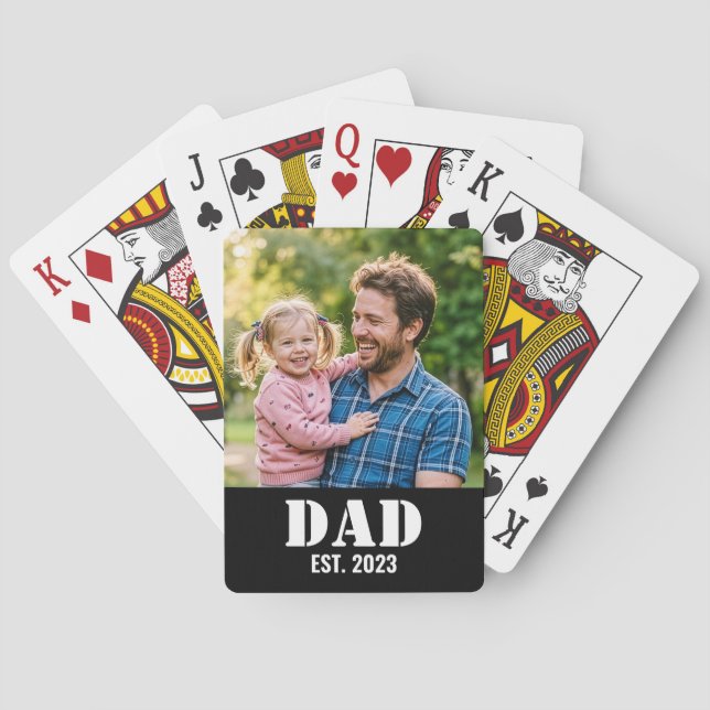 Jeu De Cartes Papa a établi une typographie noire simple (dos)