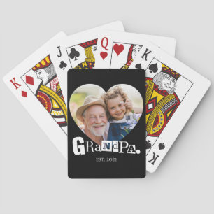 Jeu De Cartes Papa a fondé le cadeau photo cœur de grand-père