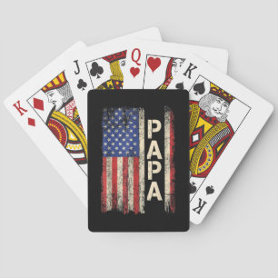 Jeu De Cartes Papa American Flag Fête des pères Pour Hommes