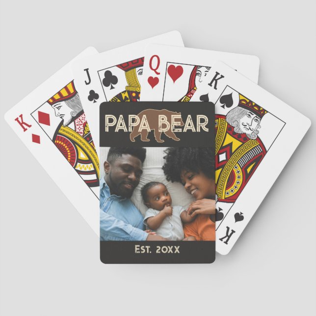 Jeu De Cartes Papa Bear Father Year Established Photo Black (dos)