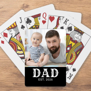 Jeu De Cartes Papa Établit Typographie Gras Photo Noir