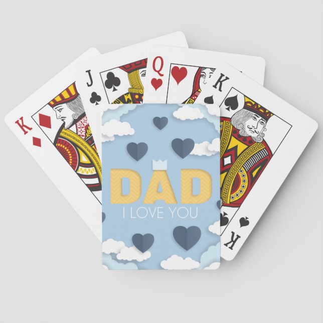 Jeu De Cartes Papa, je t'aime, fête des pères cadeau (dos)