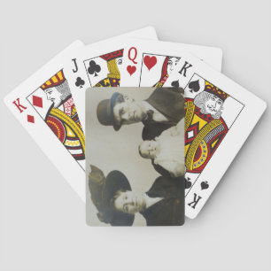 Jeu De Cartes Papa malaisé dans la famille Bowler RPPC B&W Photo