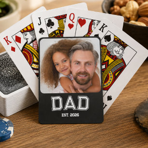 Jeu De Cartes Papa Minimaliste Année de Création Photo de Nouvea