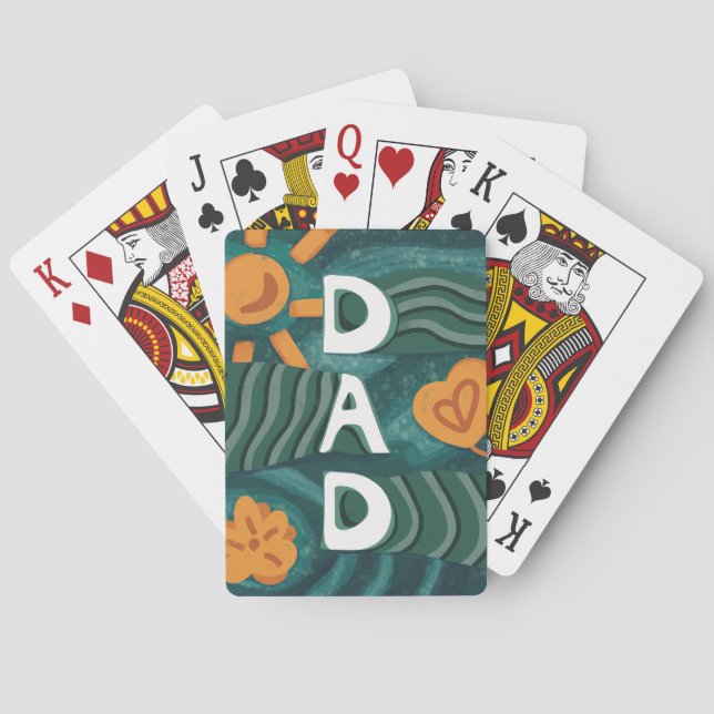 Jeu De Cartes Papa - National Papa Jour d'appréciation Vert (dos)