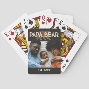 Jeu De Cartes Papa Ours Père Année Fondée Photo Noir