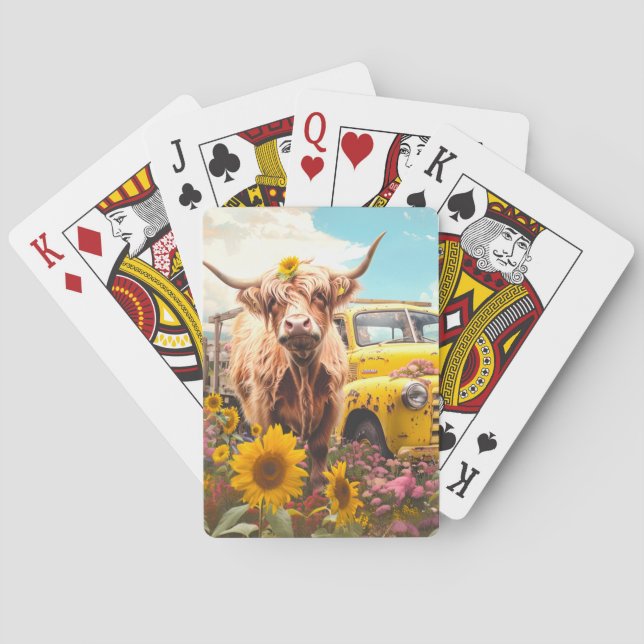 Jeu De Cartes Papier à gratte-ciel pour vache Highland (dos)