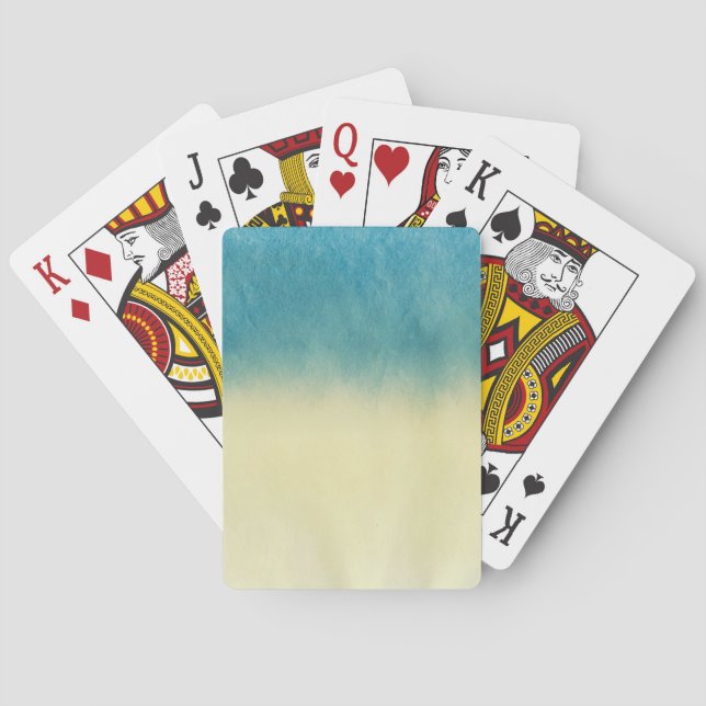 Jeu De Cartes Papier d'aquarelle de texture de fond (dos)
