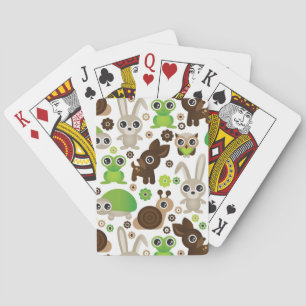 Jeu De Cartes papier peint d'animal de lapin de tortue de cerfs