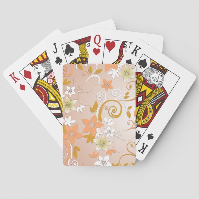 Jeu De Cartes Papier peint fleurs 8 (dos)