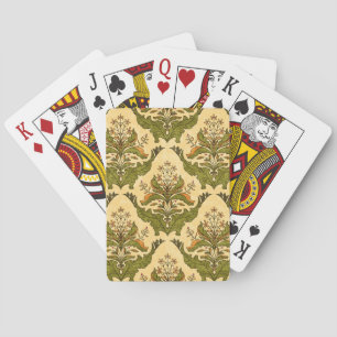 Jeu De Cartes Papier peint floral classique : damassé stylisé.