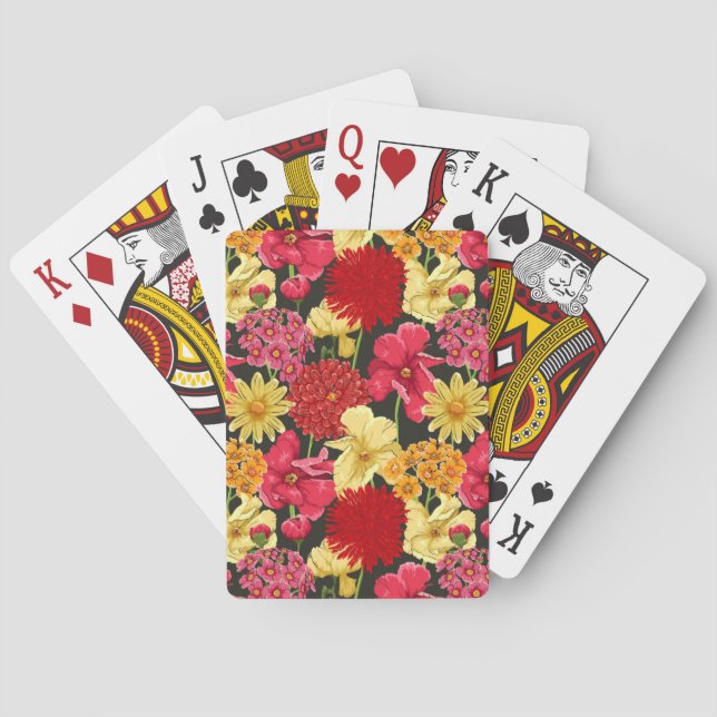 Jeu De Cartes Papier peint floral en aquarelle (dos)