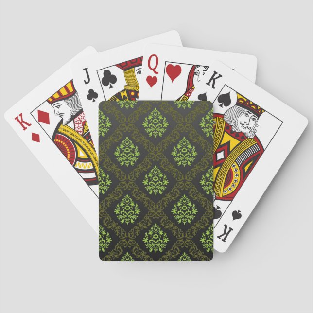 Jeu De Cartes Papier peint Floral Vert (dos)