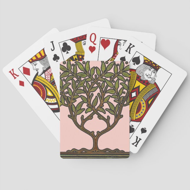 Jeu De Cartes Papier peint frise d'arbre de William Morris (dos)
