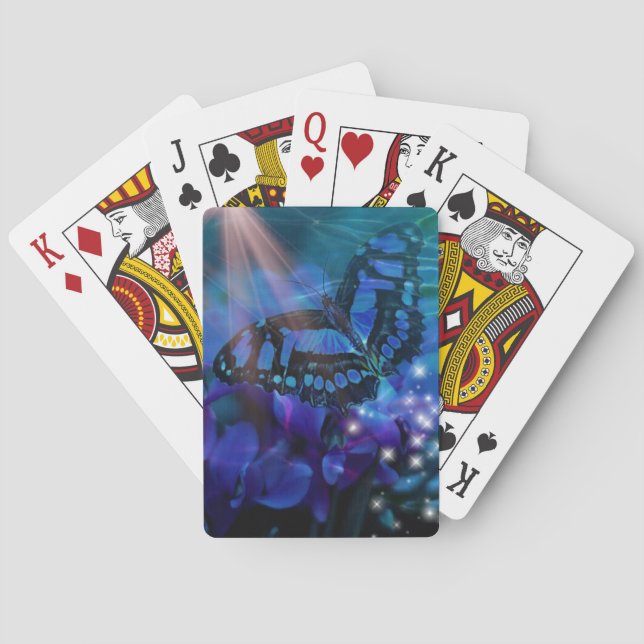 Jeu De Cartes Papillon bleu magique (dos)