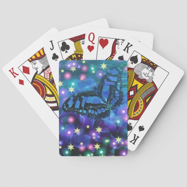 Jeu De Cartes Papillon bleu magique (dos)