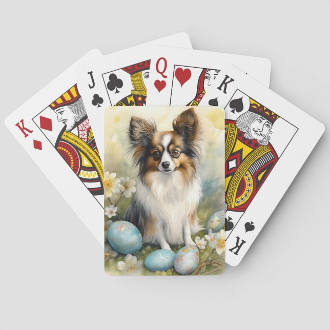 Jeu De Cartes Papillon Chien avec Oeufs de Pâques Fêtes (dos)