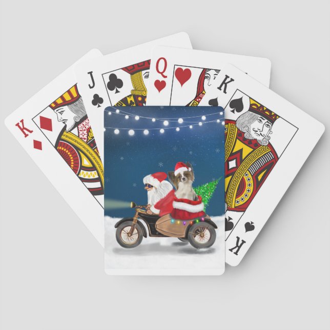 Jeu De Cartes Papillon Chien Noël Père Noël (dos)