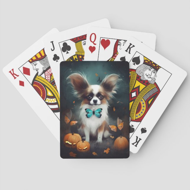 Jeu De Cartes Papillon d'Halloween avec citrouilles effrayant  (dos)