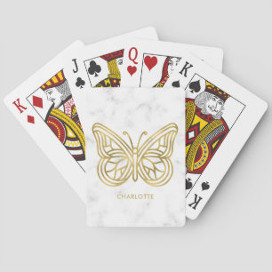 Jeu De Cartes Papillon d'or imprimé géométrique Personnalisé